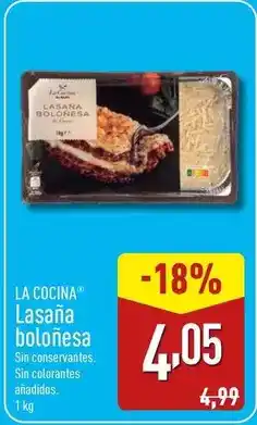 ALDI Lasaña boloñesa oferta