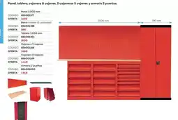 Ferri Panel, tablero, cajonera 8 cajones, 2 cajoneras 5 cajones y armario 2 puertas oferta