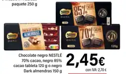 Cash Ifa NESTLÉ Chocolate negro 70% cacao, negro 85% cacao tableta o negro Dark almendras oferta