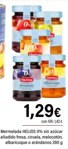 Cash Ifa HELIOS Mermelada 0% sin azúcar añadido fresa, ciruela, melocotón, albaricoque o arándanos oferta