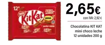 Cash Ifa KIT KAT Chocolatina mini choco leche 12 unidades oferta