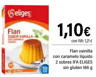 Cash Ifa IFA ELIGES Flan vainilla con caramelo líquido 2 sobres sin gluten oferta