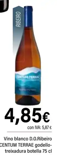 Cash Ifa CENTUM TERRAE Vino blanco D.O.Ribeiro godello- treixadura botella oferta