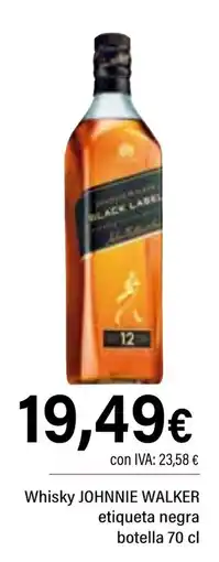 Cash Ifa JOHNNIE WALKER Whisky etiqueta negra oferta