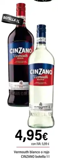 Cash Ifa CINZANO Vermouth blanco o rojo oferta