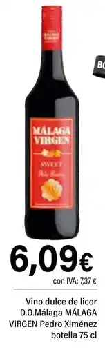 Cash Ifa MÁLAGA VIRGEN Vino dulce de licor D.O.Málag Pedro Ximénez oferta