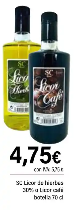 Cash Ifa SC Licor de hierbas 30% o Licor café oferta