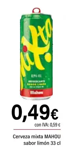 Cash Ifa MAHOU Cerveza mixta sabor limón oferta