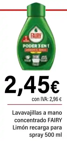 Cash Ifa FAIRY Lavavajillas a mano concentrado Limón recarga para spray oferta