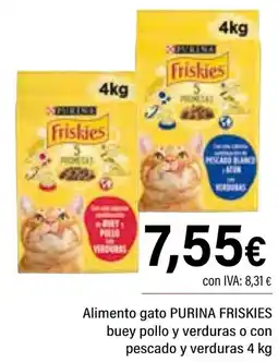 Cash Ifa PURINA FRISKIES Alimento gato buey pollo y verduras o con pescado y verduras oferta