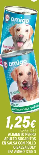 Cash Ifa IFA AMIGO Alimento perro adulto bocaditos en salsa con pollo o salsa buey oferta
