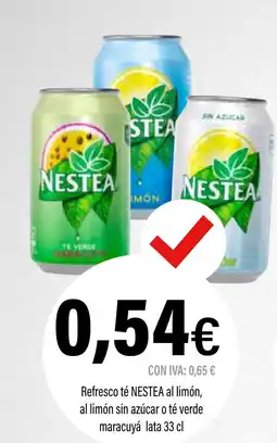 Cash Ifa NESTEA Refresco té al limón, al limón sin azúcar o té verde maracuyá oferta