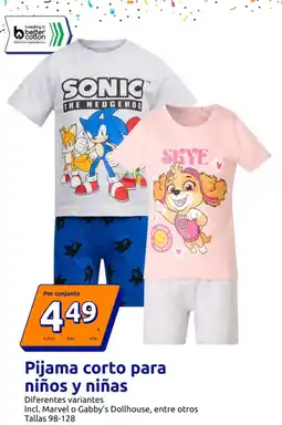 Action Pijama corto para niños y niñas oferta
