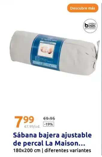 Action Sábana bajera ajustable de percal La Maison oferta