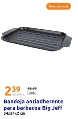 Action Bandeja antiadherente para barbacoa Big Jeff 34x24x2 cm oferta