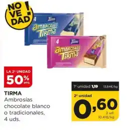 Alimerka TIRMA Ambrosias chocolate blanco o tradicionales oferta