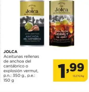 Alimerka JOLCA Aceitunas rellenas de anchoa del cantábrico o explosión vermut oferta
