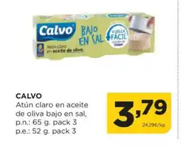 Alimerka CALVO Atún claro en aceite de oliva bajo en sal oferta