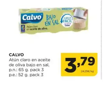 Alimerka CALVO Atún claro en aceite de oliva bajo en sal oferta