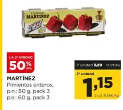 Alimerka MARTÍNEZ Pimientos enteros oferta