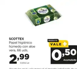 Alimerka SCOTTEX Papel higiénico húmedo con aloe oferta