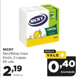Alimerka NICKY Servilletas maxi limón oferta