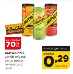 Alimerka SCHWEPPES Limón original, citrus zero o naranja zero oferta