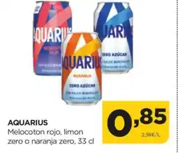 Alimerka AQUARIUS Melocoton rojo, limon zero o naranja zero oferta