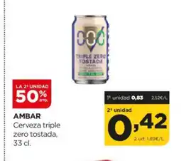 Alimerka AMBAR Cerveza triple zero tostada oferta