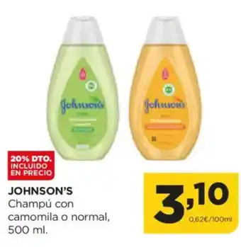 Alimerka JOHNSON'S Champú con camomila o normal oferta