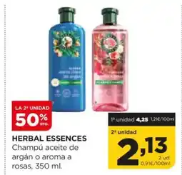 Alimerka HERBAL ESSENCES Champú aceite de argán o aroma a oferta