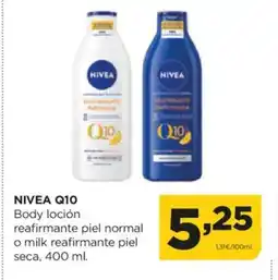 Alimerka NIVEA Q10 Body loción reafirmante piel normal o milk reafirmante piel seca oferta