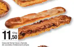 BonpreuEsclat Coca de forner tova o farcida de xocolata d'elaboració pròpia oferta