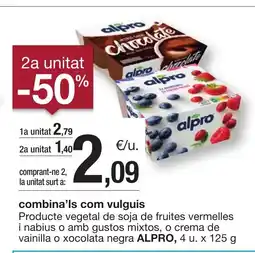 BonpreuEsclat Producte vegetal de soja de fruites vermelles i nabius o amb gustos mixtos, o crema de vainilla o xocolata negra oferta