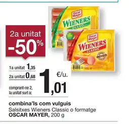 BonpreuEsclat OSCAR MAYER Salsitxes Wieners Classic o formatge oferta