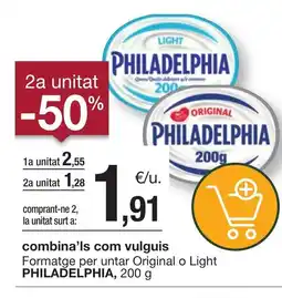 BonpreuEsclat PHILADELPHIA Formatge per untar Original o Light oferta