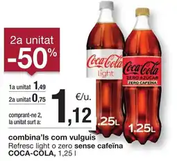 BonpreuEsclat COCA COLA Refresc light o zero sense cafeïna oferta