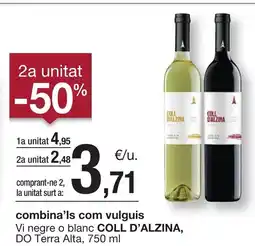 BonpreuEsclat COLL D'ALZINA Vi negre o blanc DO Tierna Alta oferta