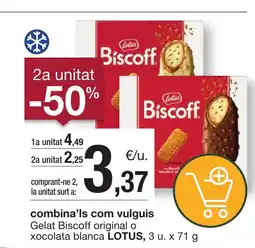 BonpreuEsclat LOTUS Gelat Biscoff original o xocolata blanca oferta