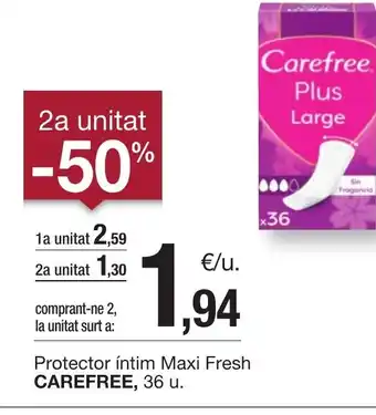 BonpreuEsclat CAREFREE Protector íntim Maxi Fresh oferta