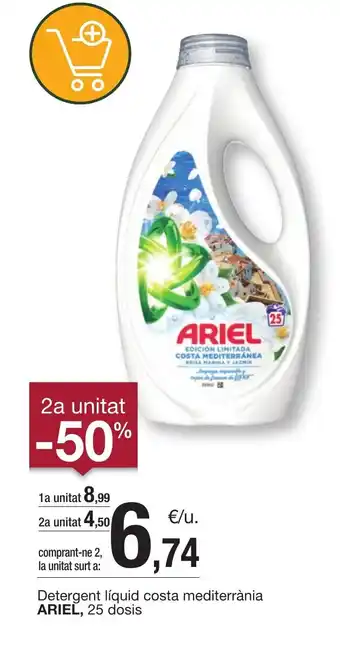 BonpreuEsclat ARIEL Detergent líquid costa mediterrània oferta