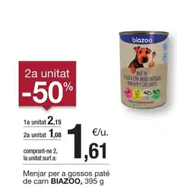 BonpreuEsclat BIAZOO Menjar per a gossos paté de carn oferta