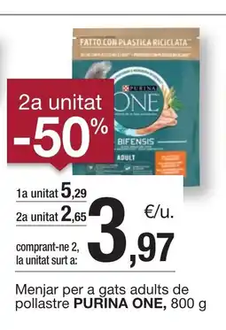 BonpreuEsclat PURINA ONE Menjar per a gats adults de pollastre oferta