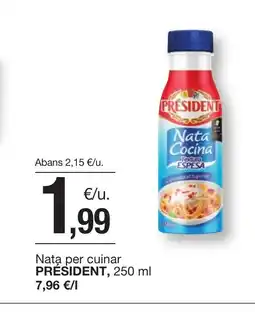 BonpreuEsclat PRÉSIDENT Nata per cuinar oferta