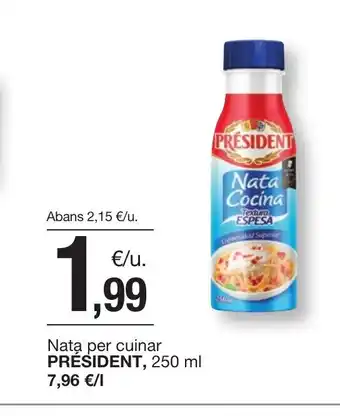 BonpreuEsclat PRÉSIDENT Nata per cuinar oferta