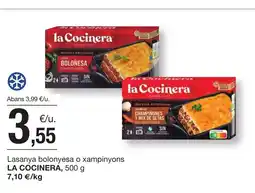 BonpreuEsclat LA COCINERA Lasanya bolonyesa o xampinyons oferta