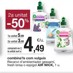 BonpreuEsclat AIR WICK Recanvi d'ambientador gessamí, fresh brisa o espígol oferta