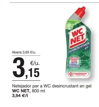 BonpreuEsclat WC NET Netejador per a WC desincrustant en gel oferta