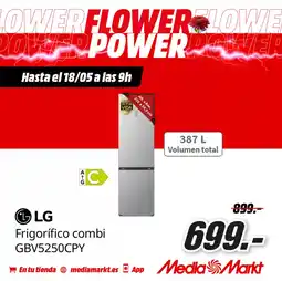 MediaMarkt LG Frigorífico combi GBV5250CPY oferta