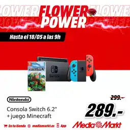MediaMarkt NINTENDO Consola Switch 6.2" +juego Minecraft oferta